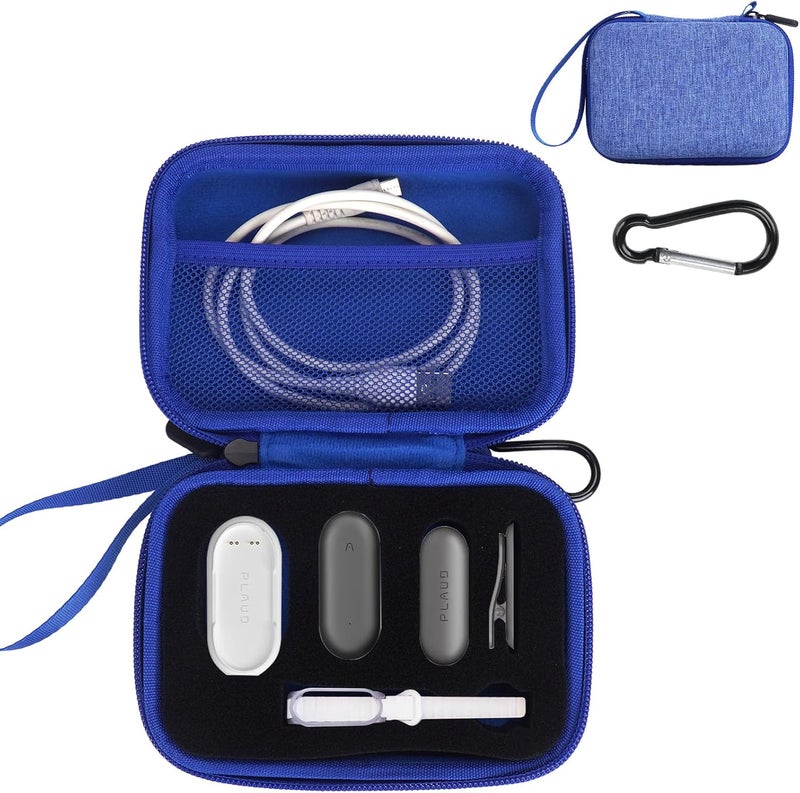 YouKnow Hard Case Compatible with PLAUD NotePin AI Voice Recorder - with Custom Foam Insert Holds Recorder, Magnetic Pin, Clip, Dock, Wristband & Cable (Case Only) (Blue) - Image 1